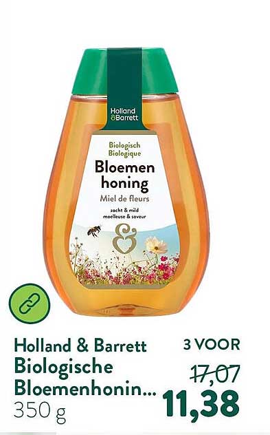 Holland & Barrett Biologische Bloemenhoning 350 g 3 VOOR