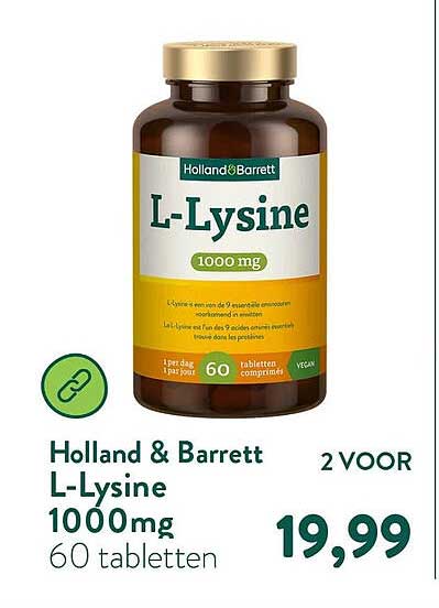 Holland & Barrett L-Lysine 1000mg 60 tabletten 2 VOOR