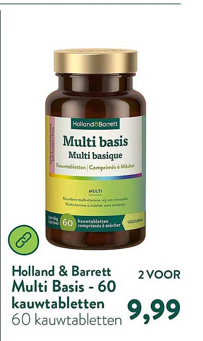 Holland & Barrett Multi Basis - 60 kauwtabletten