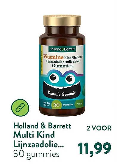 Holland & Barrett Multi Kind Lijnzaadolie... 30 gummies 2 VOOR