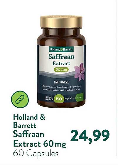 Holland & Barrett Saffraan Extract 60mg 60 Capsules
