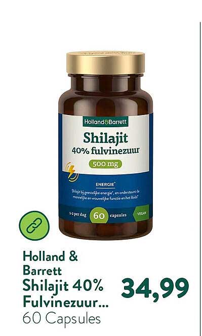 Holland & Barrett Shilajit 40% Fulvinezuur... 60 Capsules