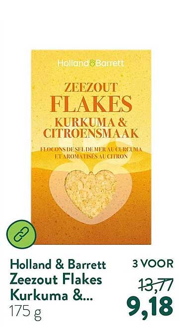 Holland & Barrett Zeezout Flakes Kurkuma &... 3 VOOR