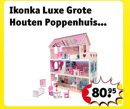 Ikonka Luxe Grote Houten Poppenhuis...
