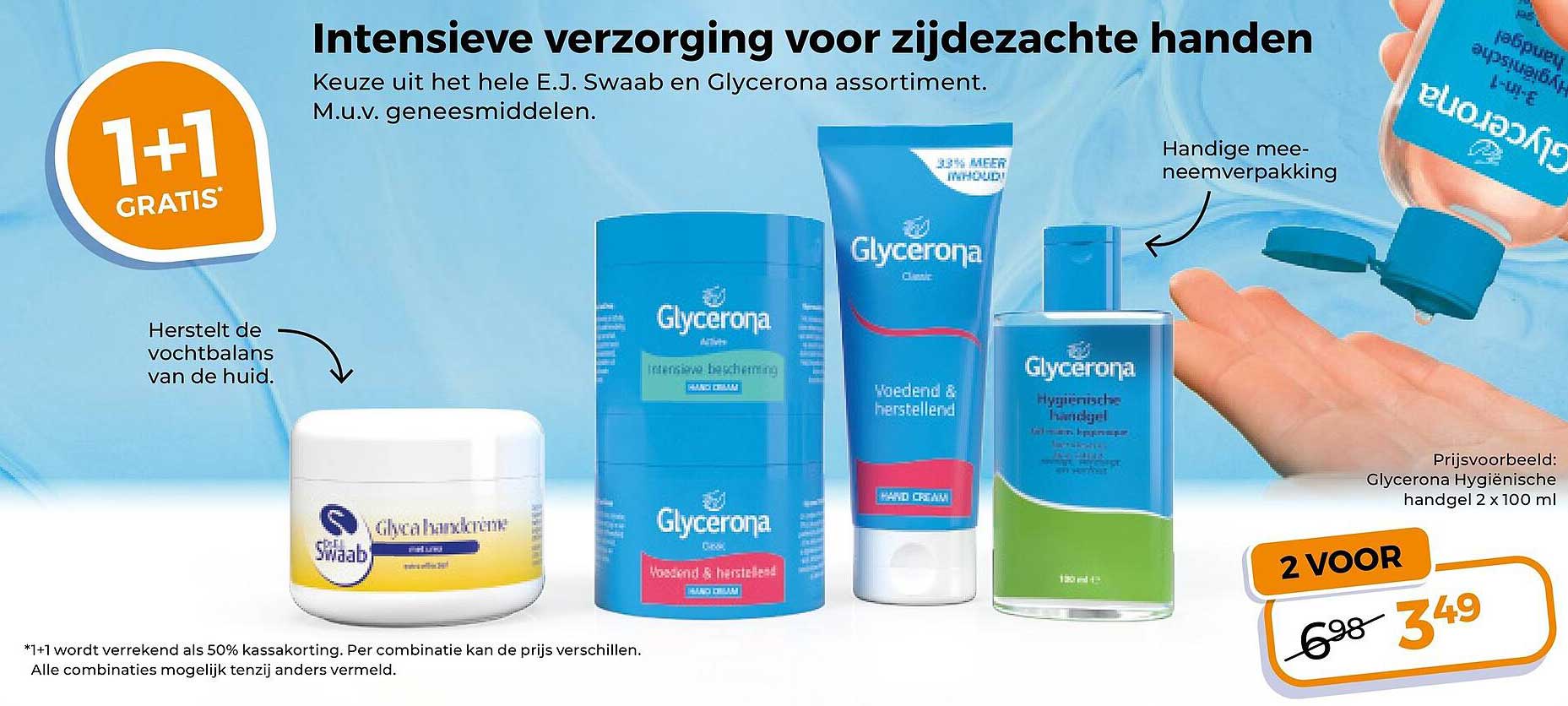 Intensieve verzorging voor zijdezachte handen 1+1 GRATIS