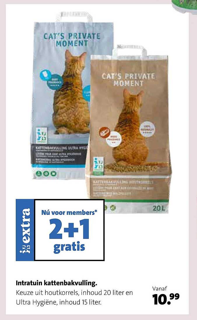 Intratuin kattenbakvulling 2+1 gratis