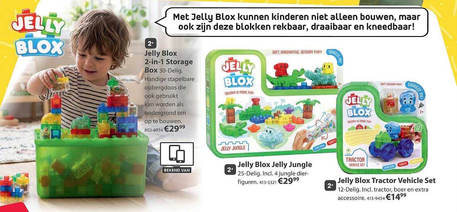 Jelly Blox 2-in-1 Storage Box 30-Delig.