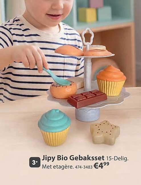Jipy Bio Gebakset 15-Delig. Met etagère. 474-3483