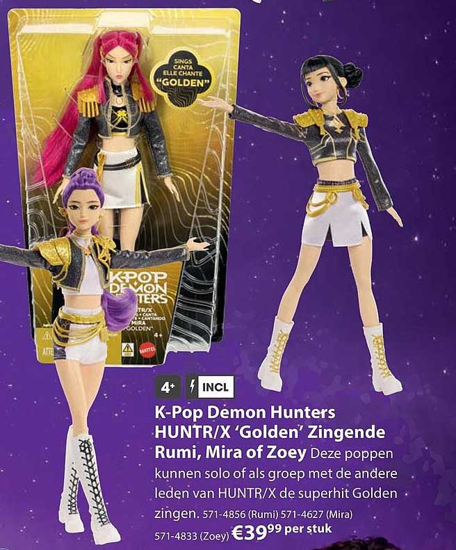K-Pop Demon Hunters HUNTR/X ‘Golden’ Zingende Rumi, Mira of Zoey
