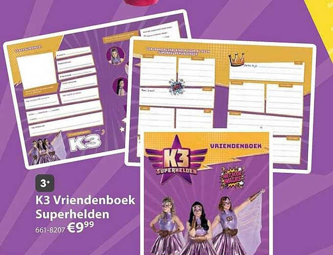 K3 Vriendenboek Superhelden