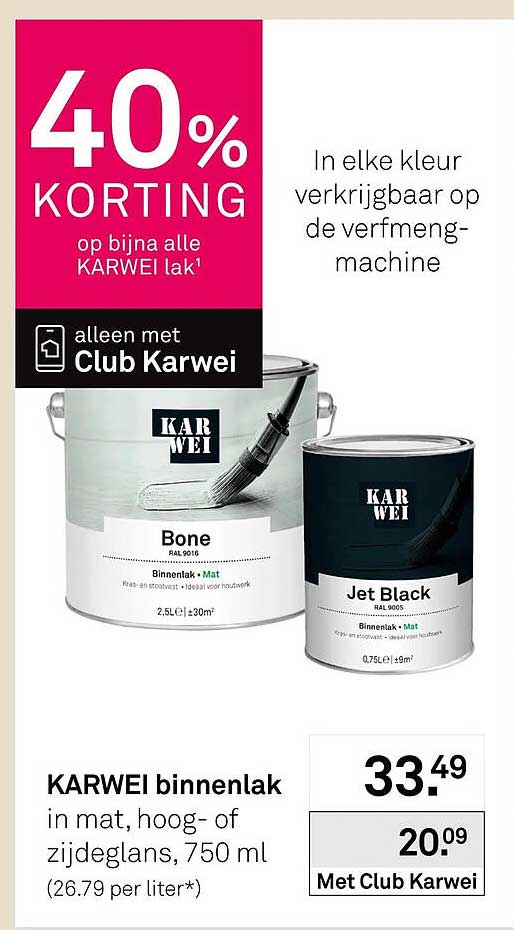 KARWEI binnenlak in mat, hoog- of zijdeglans, 750 ml