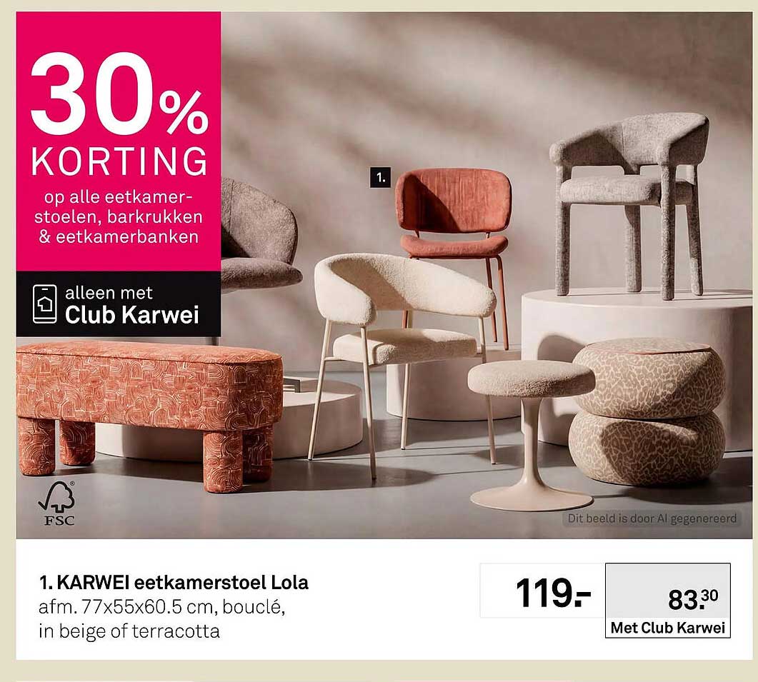 KARWEI eetkamerstoel Lola