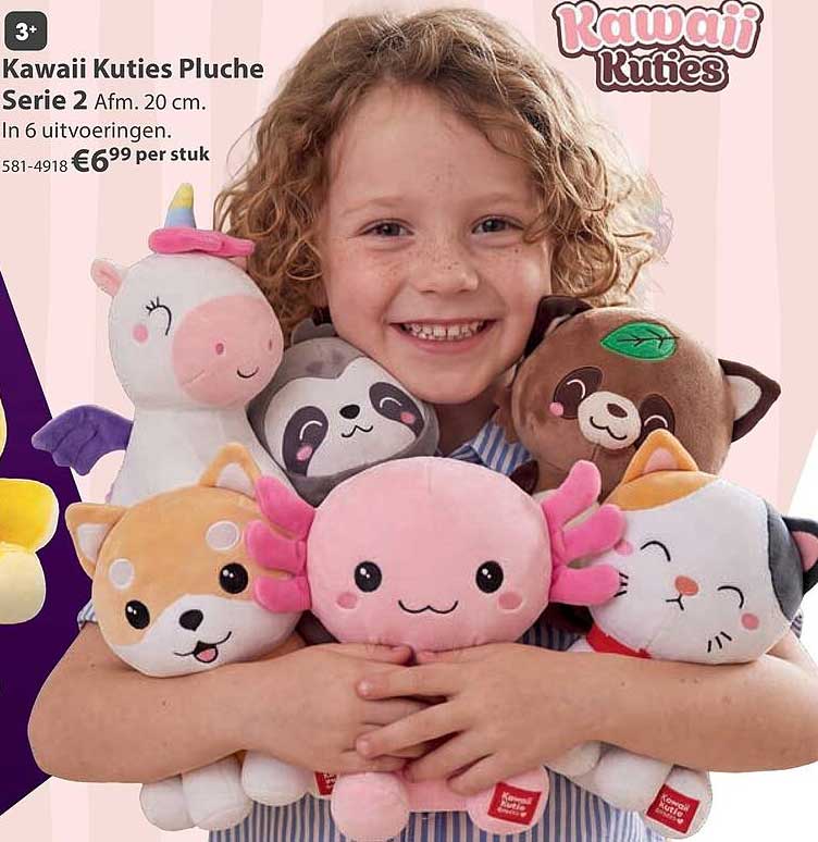 Kawaii Kuties Pluche Serie 2 Afm. 20 cm. In 6 uitvoeringen.
