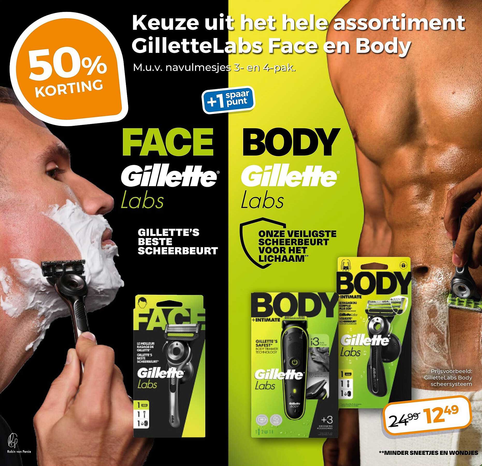 Keuze uit het hele assortiment GilletteLabs Face en Body 50% korting