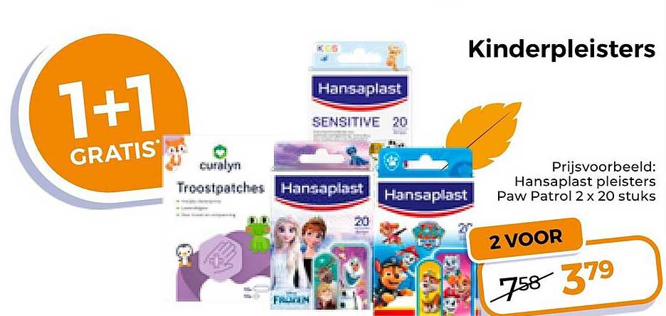 Kinderpleisters 1+1 GRATIS
