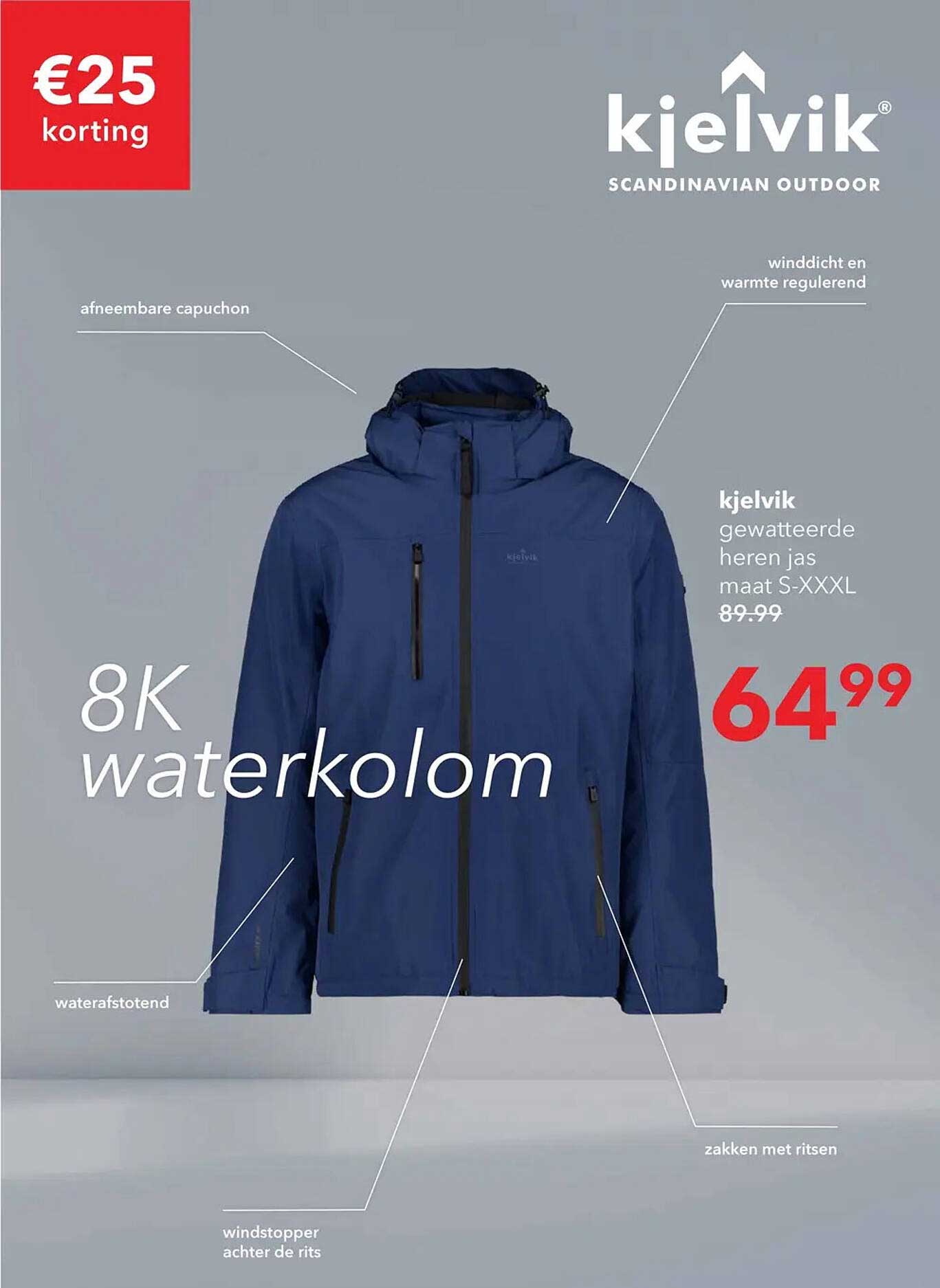 kjelvik gewatteerde heren jas maat S-XXXL