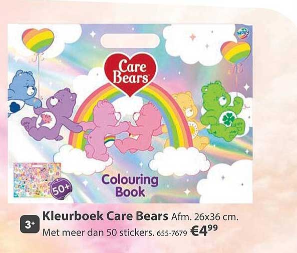 Kleurboek Care Bears Afm. 26x36 cm. Met meer dan 50 stickers. 655-7679