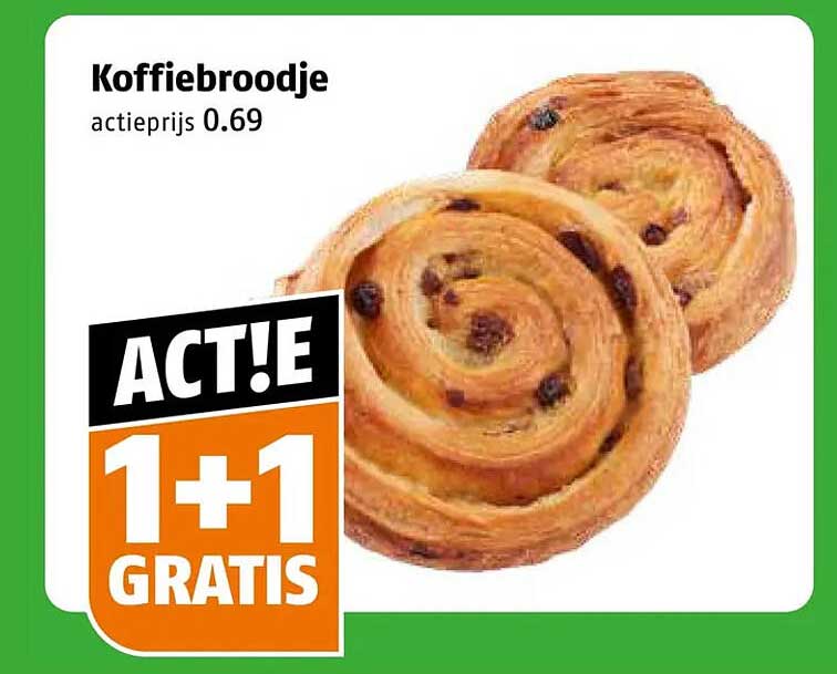 Koffiebroodje 1+1 gratis