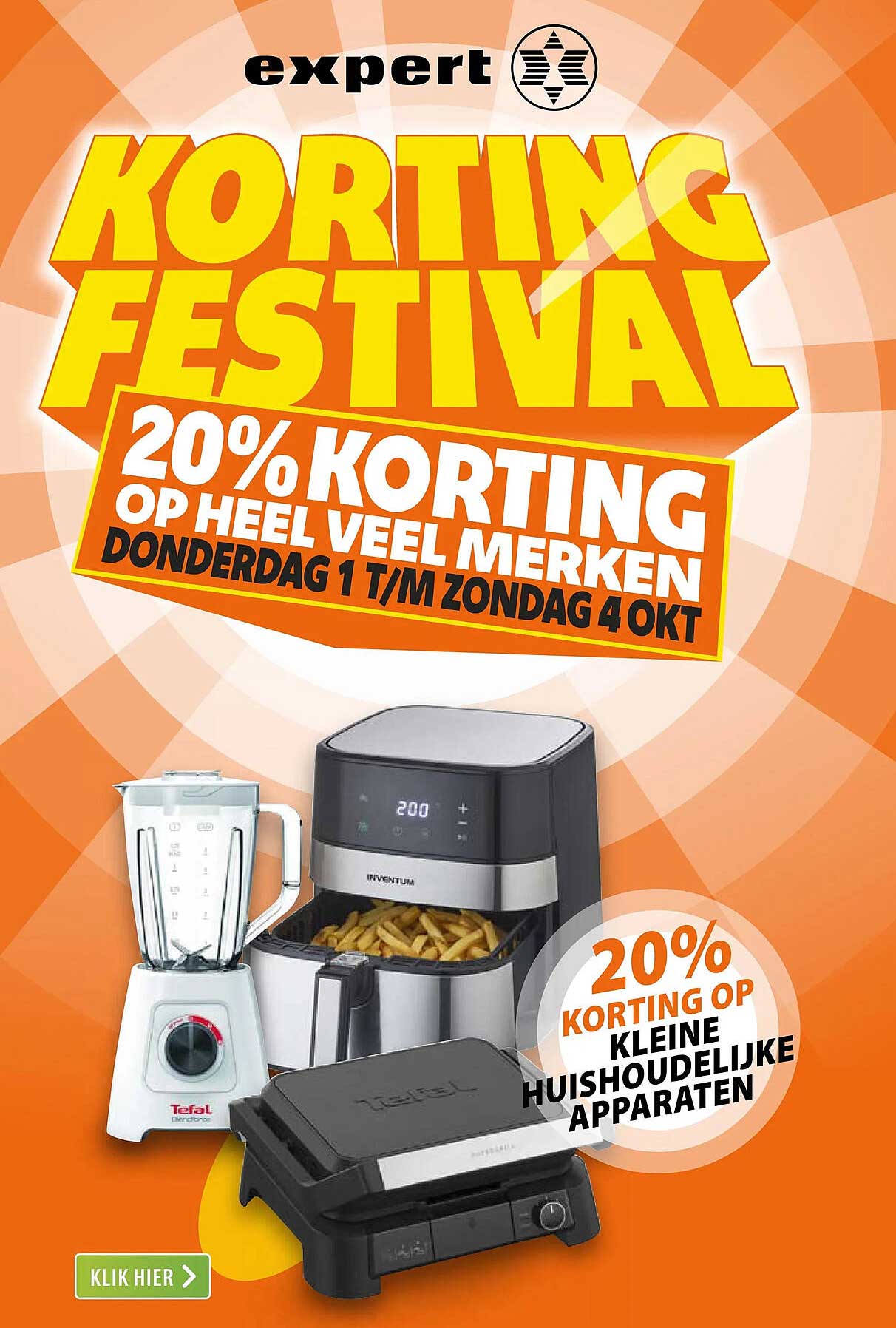 KORTING FESTIVAL 20% KORTING OP HEEL VEEL MERKEN DONDENDAG 1 T/M ZONDAG 4 OKT