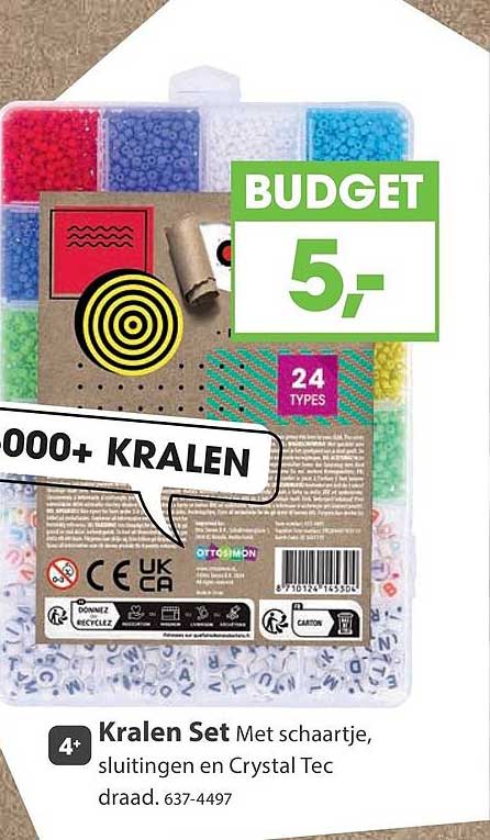 Kralen Set Met schaartje, sluitingen en Crystal Tec draad. 637-4497