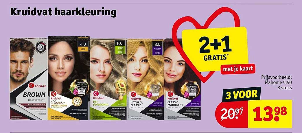 Kruidvat haarkleuring 2+1 GRATIS* met je kaart