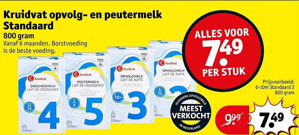 Kruidvat opvolg- en peutermelk Standaard 800 gram