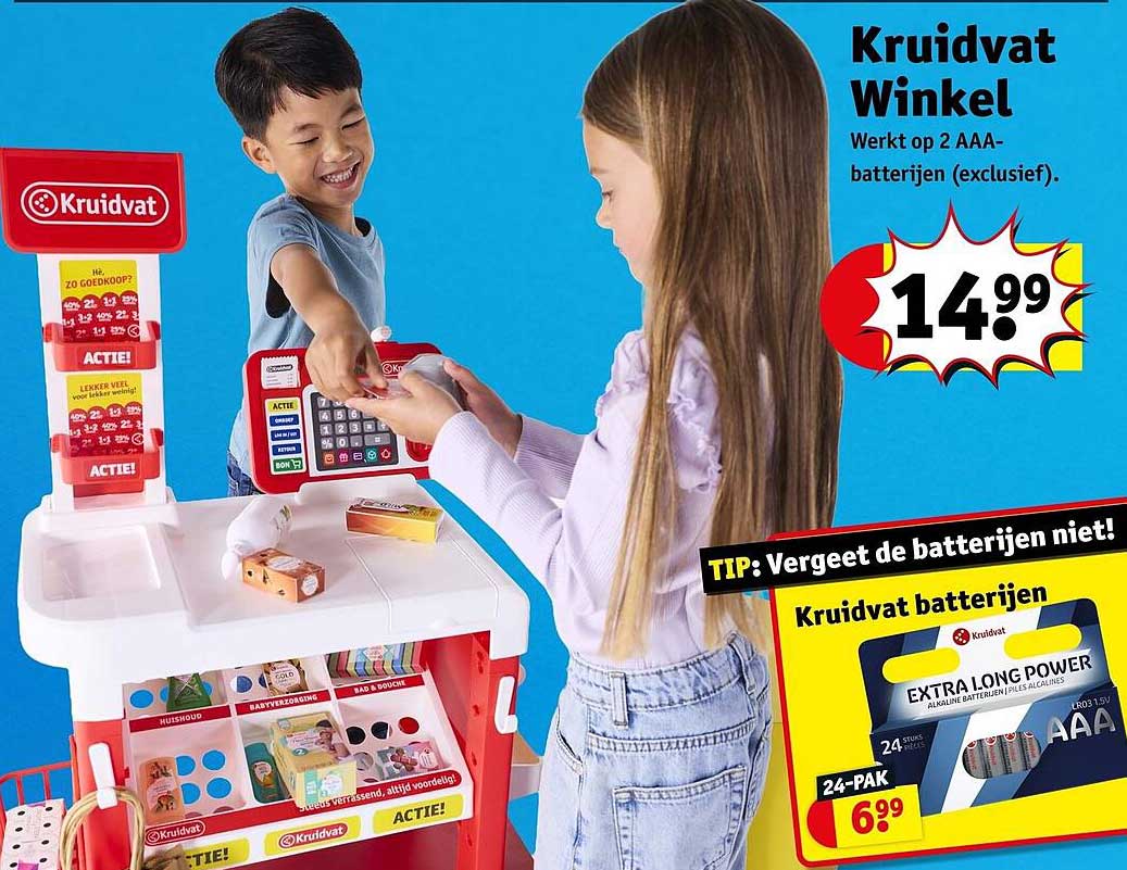 Kruidvat Winkel Werkt op 2 AAA-batterijen (exclusief).