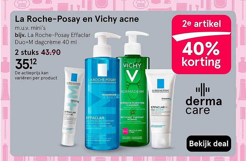 La Roche-Posay en Vichy acne 2e artikel 40% korting