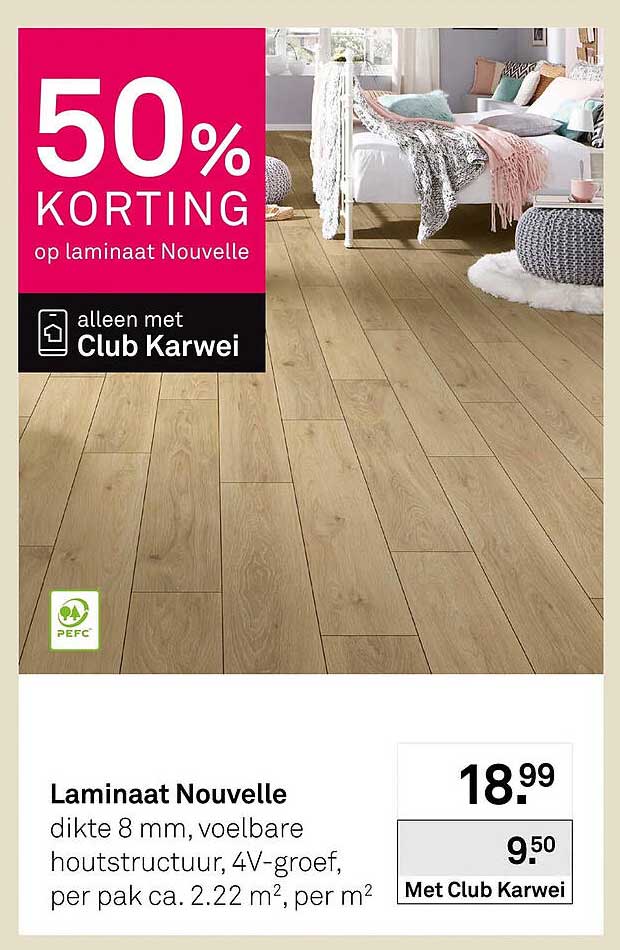 Laminaat Nouvelle 50% KORTING op laminaat Nouvelle alleen met Club Karwei