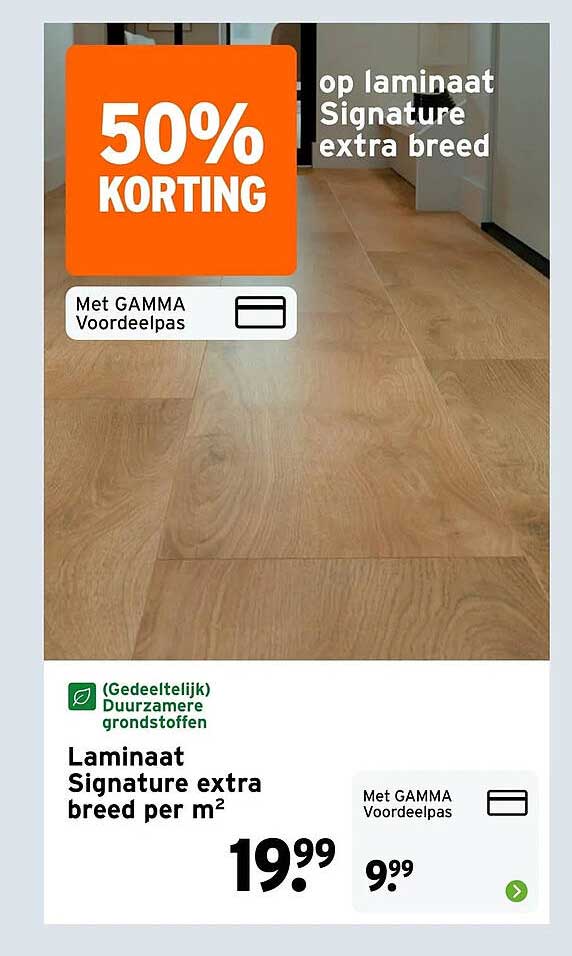 Laminaat Signature extra breed per m² 50% KORTING