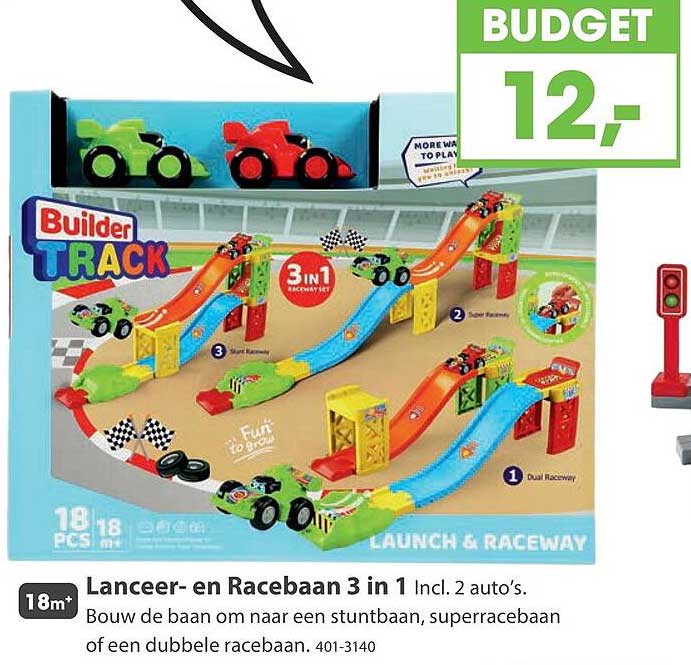 Lanceer- en Racebaan 3 in 1 Incl. 2 auto’s