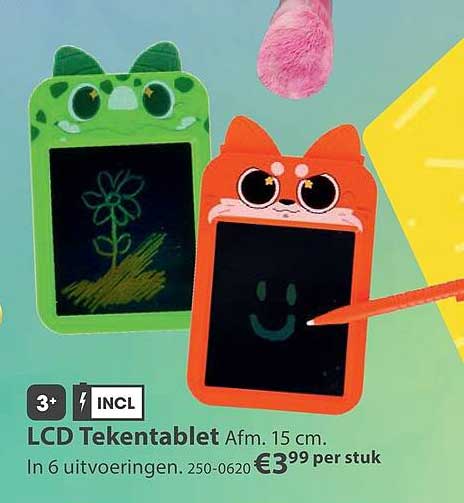 LCD Tekentablet Afm. 15 cm.
