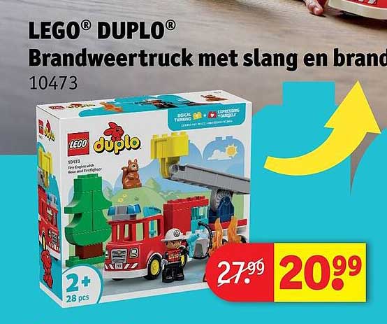 LEGO® DUPLO® Brandweertruck met slang en brand 10473