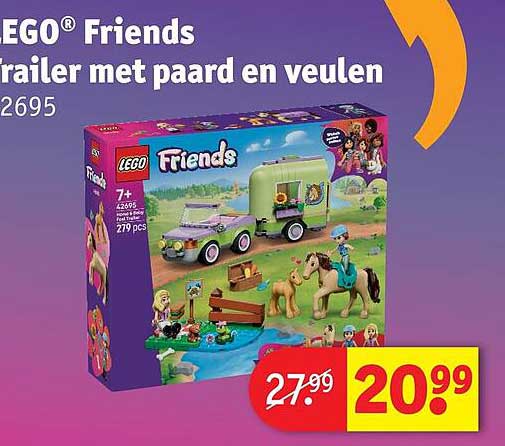 LEGO Friends Trailer met paard en veulen