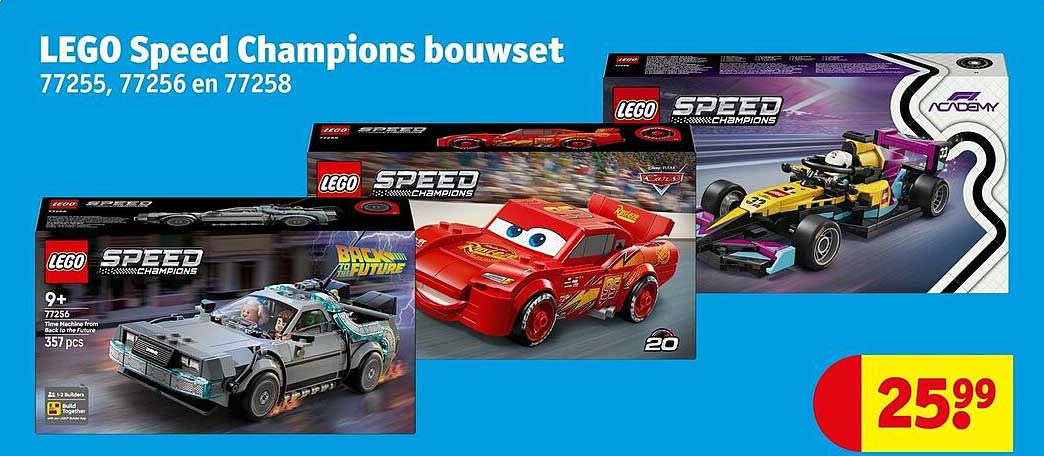 LEGO Speed Champions bouwset 77255, 77256 en 77258