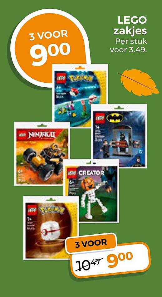 LEGO zakjes 3 voor 9.00