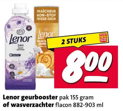 Lenor geurbooster pak 155 gram of wasverzachter flacon 882-903 ml 2 stuks