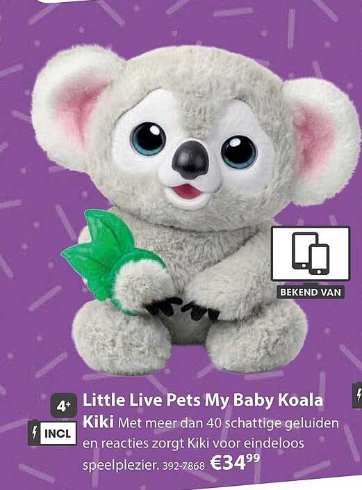 Little Live Pets My Baby Koala Kiki Met meer dan 40 schattige geluiden en reacties zorgt Kiki voor eindeloos speelplezier.
