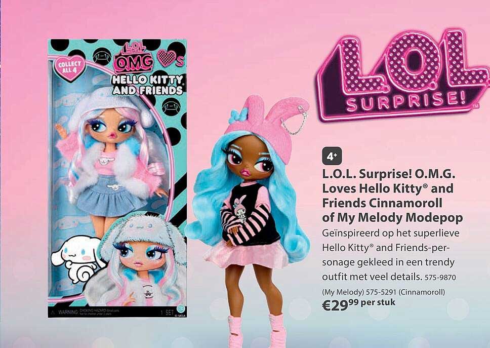 L.O.L. Surprise! O.M.G. Loves Hello Kitty® and Friends Cinnamoroll of My Melody Modepop