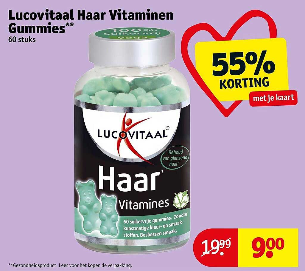 Lucovitaal Haar Vitaminen Gummies** 60 stuks 55% KORTING met je kaart