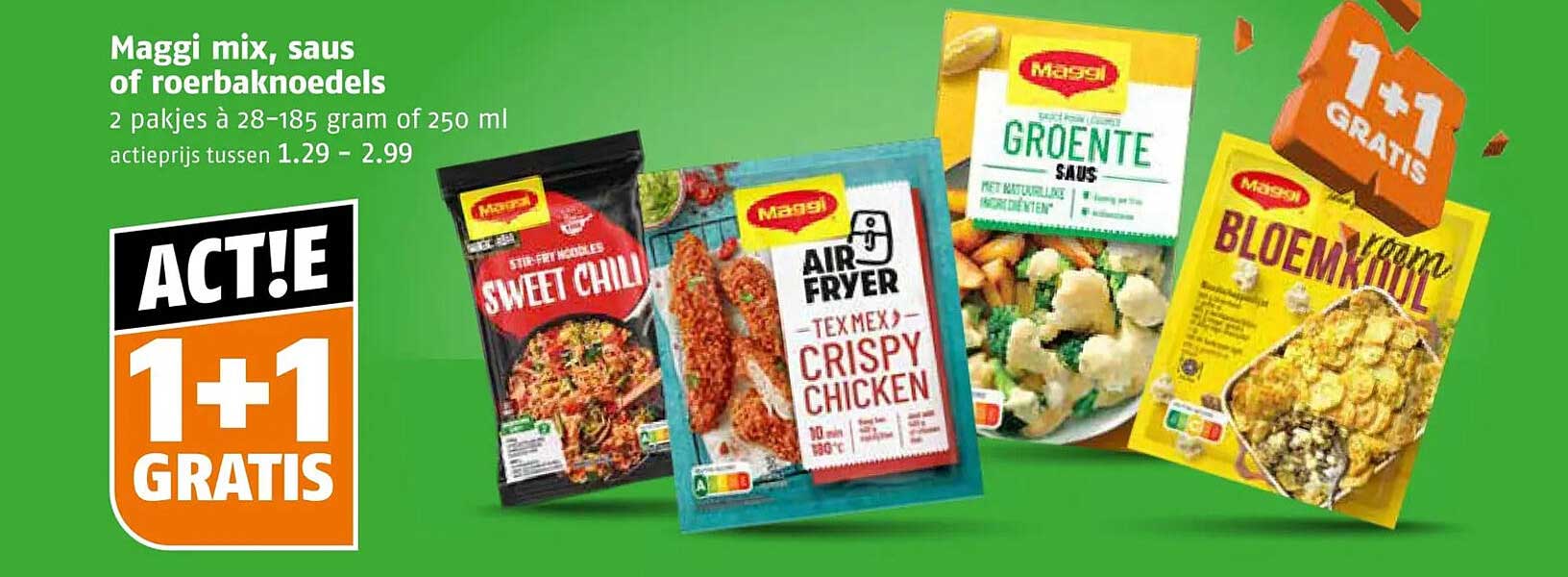 Maggi mix, saus of roerbaknoedels 1+1 gratis