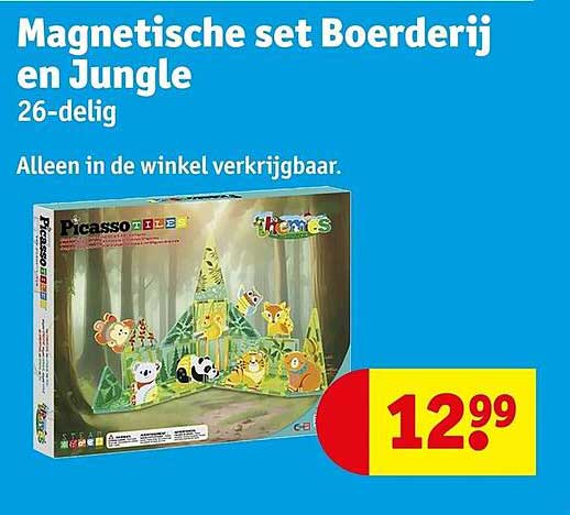 Magnetische set Boerderij en Jungle 26-delig
