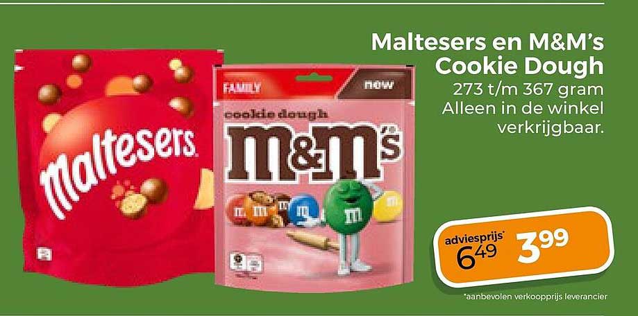 Maltesers en M&M’s Cookie Dough