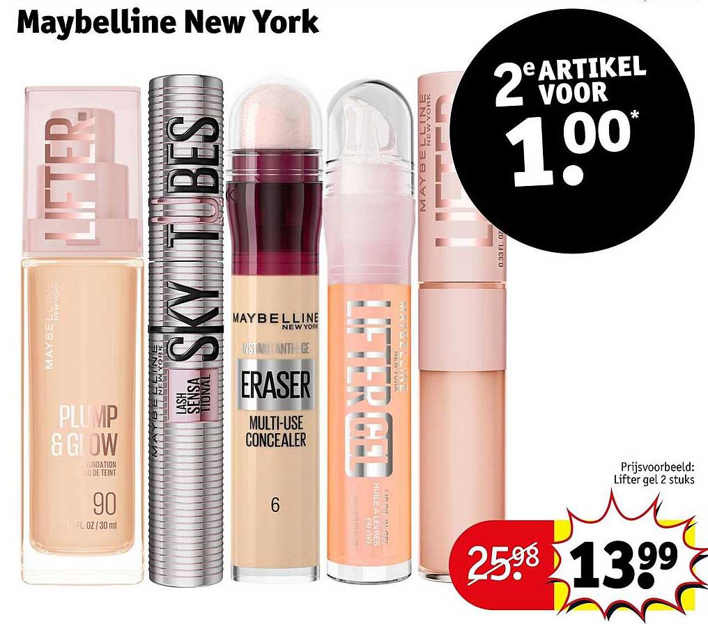 Maybelline New York 2e artikel voor 1.00