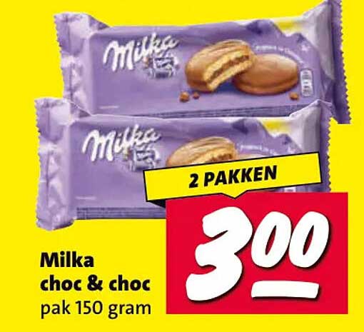 Milka choc & choc pak 150 gram 2 PAKKEN