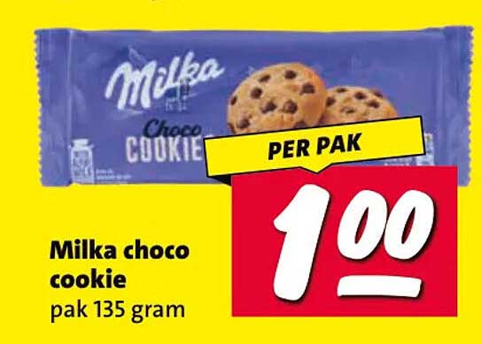 Milka choco cookie pak 135 gram PER PAK
