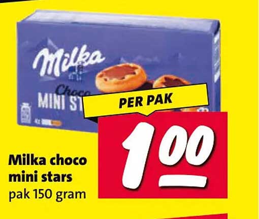 Milka choco mini stars pak 150 gram