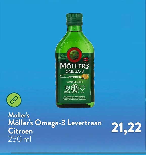 Möller’s Möller’s Omega-3 Levertraan Citroen 250 ml