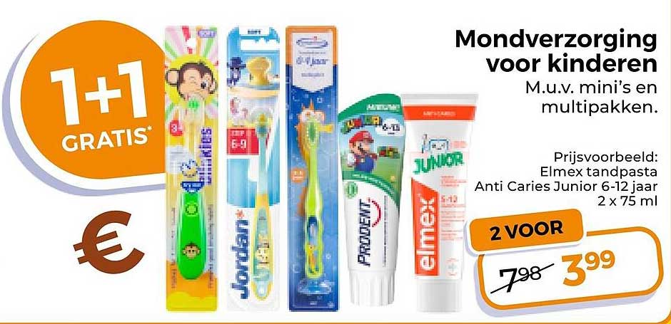 Mondverzorging voor kinderen 1+1 GRATIS