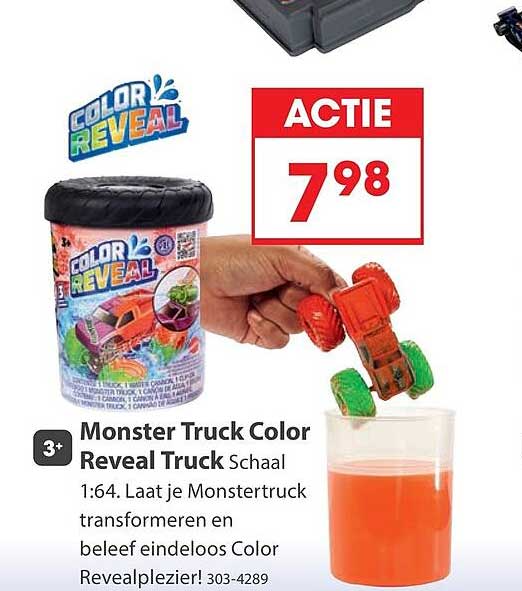 Monster Truck Color Reveal Truck Schaal 1:64